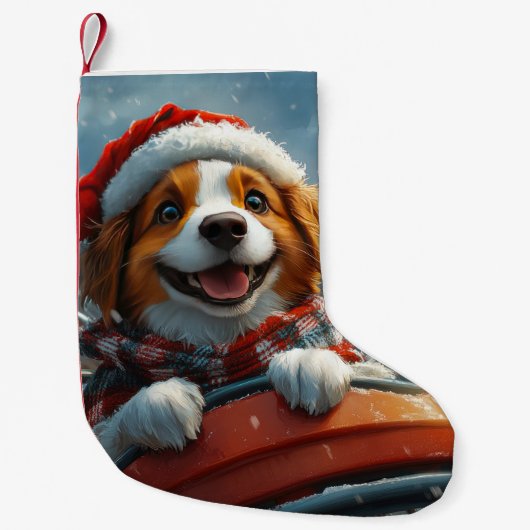 Brittany Spaniel Hond Kerstmis Kleine Kerstsok (Voorkant)