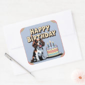 Brittany Spaniel Hond Kleurrijk Vierkante Sticker (Envelop)