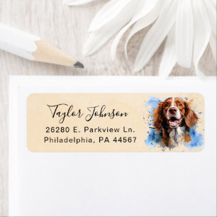 Brittany Spaniel-hond retouradreslabel Etiket