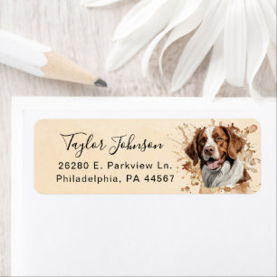 Brittany Spaniel-hond retouradreslabel Etiket
