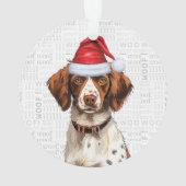 Brittany Spaniel Hond Vakantie Foto Kerstmis Ornament (achterkant)