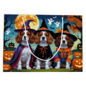 Brittany Spaniel Honden Pompoen Halloween Grappig Groot Cadeauzakje (Achterkant)