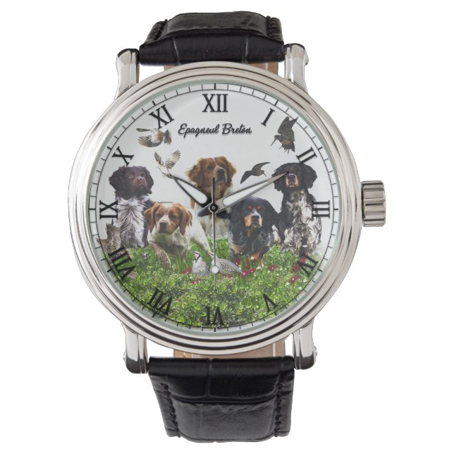 Brittany Spaniel Horloge (Voorkant)