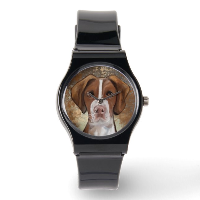 Brittany Spaniel Horloge (Voorkant)