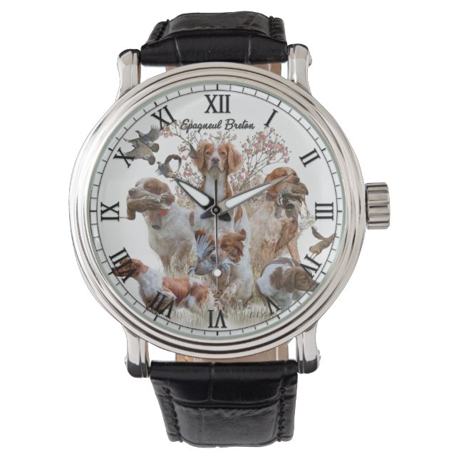 Brittany Spaniel Horloge (Voorkant)