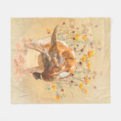 Brittany Spaniel, Hunting Pheasant Coffee Mok T-Sh Fleece Deken (Voorkant (Horizontaal))