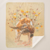 Brittany Spaniel, Hunting Pheasant Coffee Mok T-Sh Sherpa Deken (Voorkant)