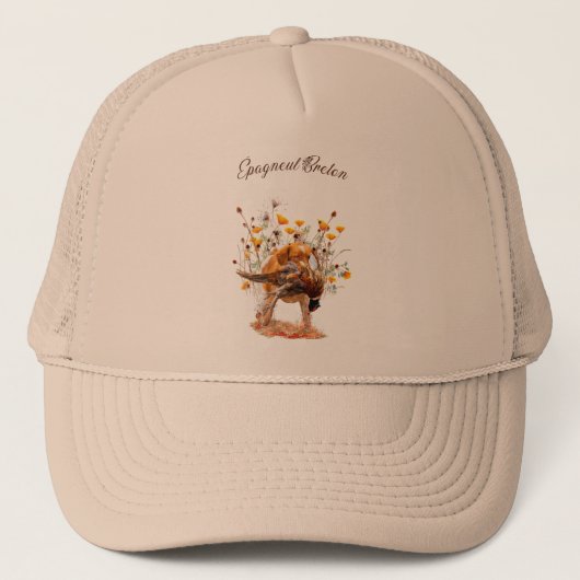 Brittany Spaniel, Hunting Pheasant Coffee Mok T-Sh Trucker Pet (Voorkant)
