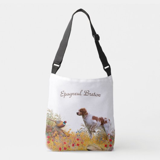 Brittany Spaniel, Hunting Pheasant Crossbody Tas (Voorkant)