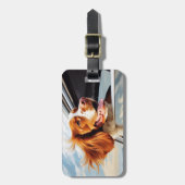 Brittany spaniel in autoruit bagagelabel (Voorkant verticaal)