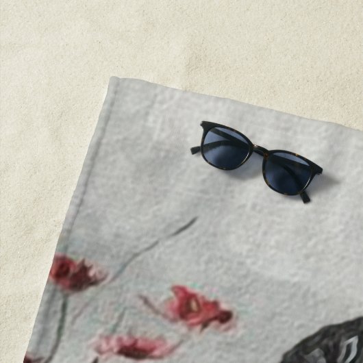 Brittany Spaniel jaagt in het veld Strandlaken (In situ)