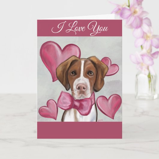 Brittany Spaniel         Kaart (Orchidee)