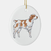 Brittany Spaniel Keramisch Ornament (Rechts)