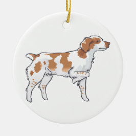 Brittany Spaniel Keramisch Ornament