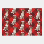 Brittany Spaniel Kersthond Red Buffalo Plaid Inpakpapier Vel (Voorkant 2)