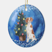 Brittany Spaniel Kerstkeramische sieraad Keramisch Ornament (Links)
