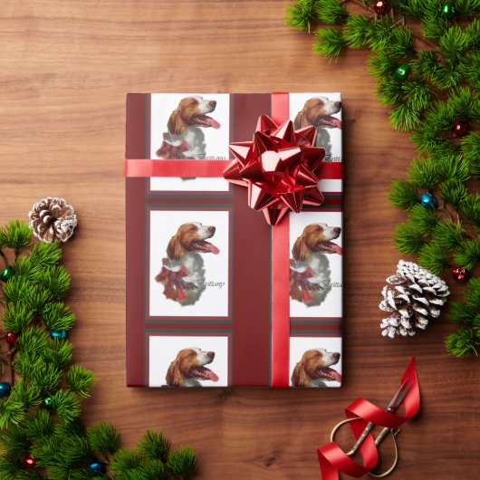 Brittany Spaniel Kerstmis Cadeaupapier (Feestdagen Geschenken)