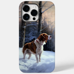Brittany Spaniel Laat het sneeuwen Kerstmis Case-Mate iPhone 14 Pro Max Hoesje