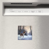 Brittany Spaniel Laat het sneeuwen Kerstmis Magneet (Insitu (Vaatwasser))