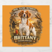 Brittany Spaniel Likeurfles Etiket (Enkel label)