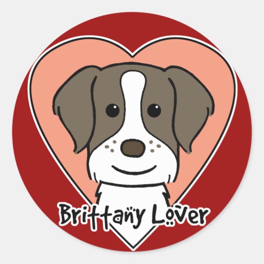 Brittany Spaniel Lover Ronde Sticker (Voorkant)