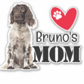 Brittany Spaniel Ma Personalized Sticker (Voorkant)