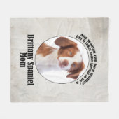 Brittany Spaniel Mama Fleece Deken (Voorkant (Horizontaal))