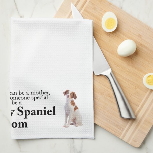 Brittany Spaniel Mama Theedoek (Quarter Fold)