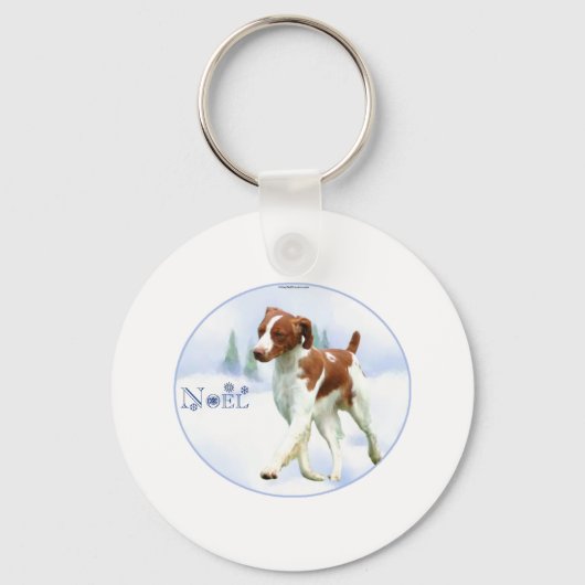 Brittany Spaniel Noel Sleutelhanger (Voorkant)