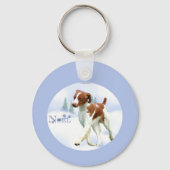 Brittany Spaniel Noel Sleutelhanger (Voorkant)