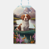 Brittany Spaniel op een peddel: Een Schilderachtig Cadeaulabel (Achterkant)