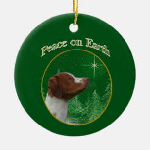 Brittany Spaniel Peace Keramisch Ornament