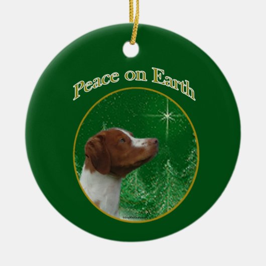 Brittany Spaniel Peace Keramisch Ornament (Voorkant)