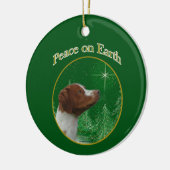 Brittany Spaniel Peace Keramisch Ornament (Links)