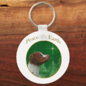 Brittany Spaniel Peace Sleutelhanger (Voorkant)