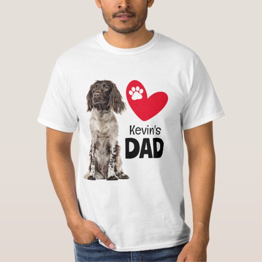 Brittany Spaniel Personalized Dad T-shirt (Devant)