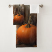 Brittany Spaniel Puppy Herfst Delight Pompoen Bad Handdoek (Insitu)