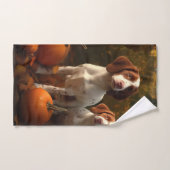 Brittany Spaniel Puppy Herfst Delight Pompoen Bad Handdoek (Handdoek)