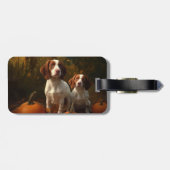 Brittany Spaniel Puppy Herfst Delight Pompoen Bagagelabel (Achterkant horizontaal)