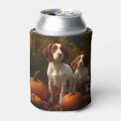 Brittany Spaniel Puppy Herfst Delight Pompoen Blikjeskoeler (Blikje Voorkant)