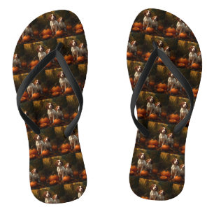 Brittany Spaniel Puppy Herfst Delight Pompoen Teenslippers