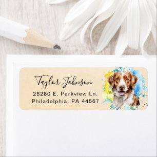 Brittany Spaniel Retour Adres Label
