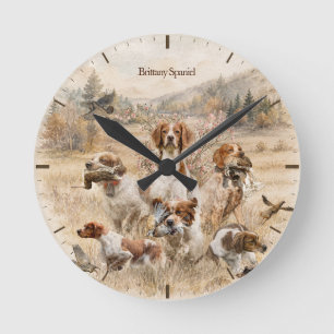Brittany Spaniel Ronde Klok
