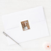 Brittany Spaniel Ronde Sticker (Envelop)