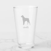 Brittany Spaniel Silhouette gepersonaliseerd Glas (Achterkant)