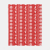 Brittany Spaniel Silhouettes Dog Kerstmis Fleece Deken (Voorkant)