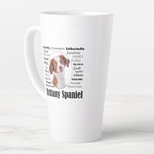 Brittany Spaniel Traits Latte Mok (Linkerhoek)