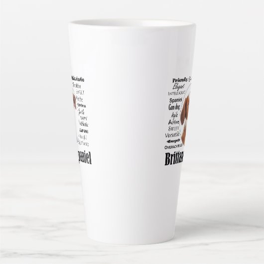 Brittany Spaniel Traits Latte Mok (Voorkant)