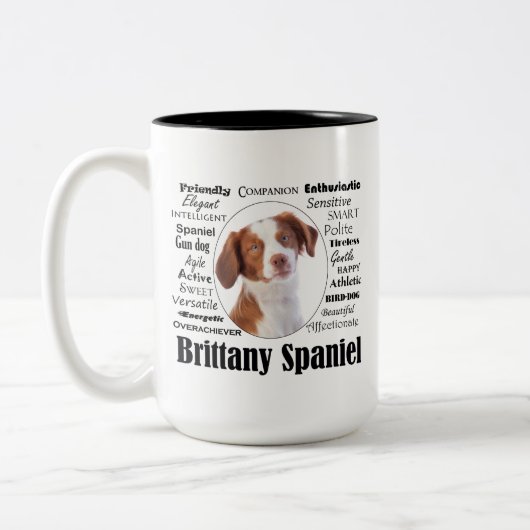 Brittany Spaniel Traits Tweekleurige Koffiemok (Links)