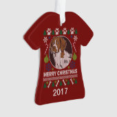 Brittany Spaniel Ugly KerstSweater Ornament (voorkant)